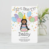 Zwart Tan Cockapoo Cavapoo Hond Verjaardagsfeest Kaart (Staand voorkant)