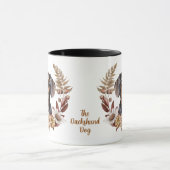 Zwart Tan Dachshund Hond Herfst krans Mok (Midden)
