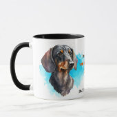 Zwart Tan Dachshund Hond Trouwe Vriend Mok (Links)