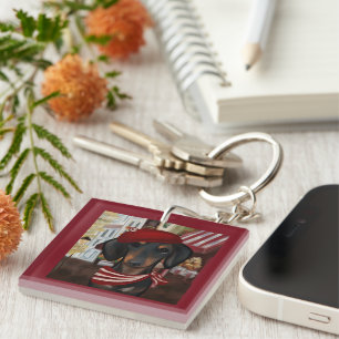 Zwart & Tan Doxie Sleutelhanger