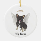 Zwart & Tan driekleurige Frenchie Sympathy Memoria Keramisch Ornament (Achterkant)