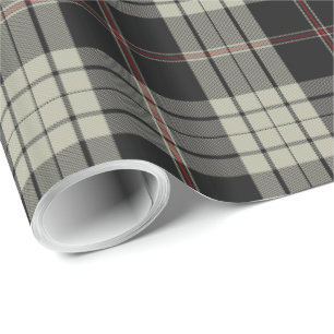 Zwart Tan Ecru Rood Tartan Plaid Cadeaupapier