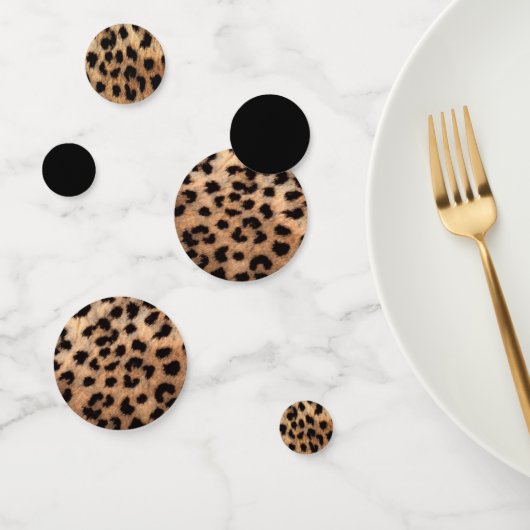Zwart & Tan Leopard Cheetah Animal Print Confetti (Groep)