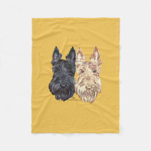 Zwart & Tarwe Schotse Terriërs Fleece Deken