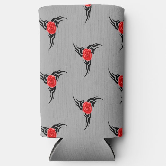 Zwart tattoo met rood rose grijs (Voorkant)