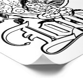  zwart tattoo met tekstvak LOVE Poster (Hoek)