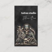 Zwart tattoo studio visitekaartje (Voorkant)