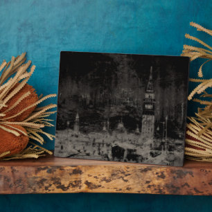 Zwart Taupe Distress Skyline Venetië Italië Kunst Fotoplaat