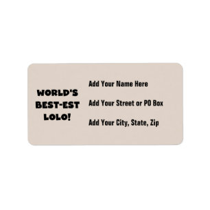 Zwart Tekst Best-est Lolo T-shirts en geschenken Etiket