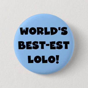 Zwart Tekst Best-est Lolo T-shirts en geschenken Ronde Button 5,7 Cm