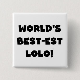 Zwart Tekst Best-est Lolo T-shirts en geschenken Vierkante Button 5,1 Cm