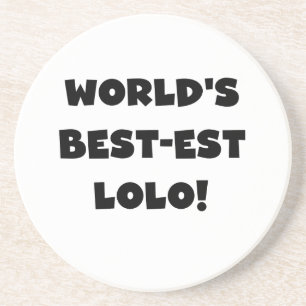Zwart Tekst Best-est Lolo T-shirts en geschenken Zandsteen Onderzetter