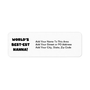 Zwart Tekst Best-est Nanna T-shirts en geschenken Etiket