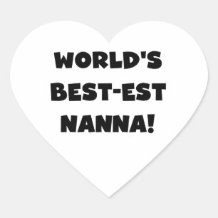 Zwart Tekst Best-est Nanna T-shirts en geschenken Hart Sticker