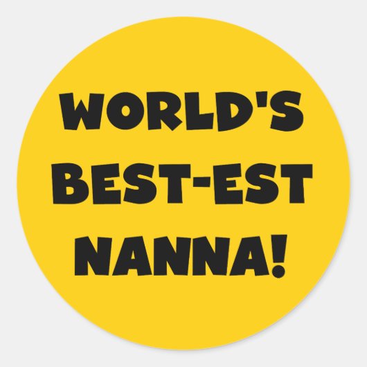 Zwart Tekst Best-est Nanna T-shirts en geschenken Ronde Sticker (Voorkant)