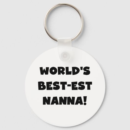 Zwart Tekst Best-est Nanna T-shirts en geschenken Sleutelhanger (Voorkant)