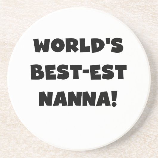 Zwart Tekst Best-est Nanna T-shirts en geschenken Zandsteen Onderzetter (Voorkant)