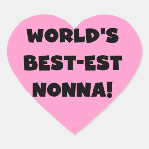 Zwart Tekst Best-est Nonna T-shirts en geschenken Hart Sticker