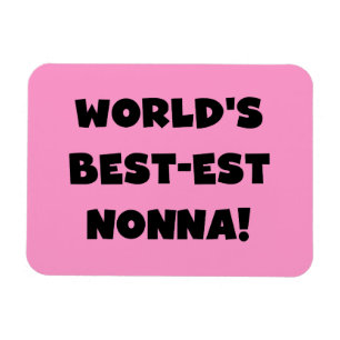 Zwart Tekst Best-est Nonna T-shirts en geschenken Magneet