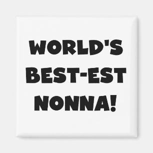 Zwart Tekst Best-est Nonna T-shirts en geschenken Magneet