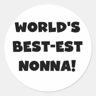 Zwart Tekst Best-est Nonna T-shirts en geschenken Ronde Sticker