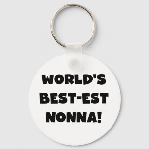 Zwart Tekst Best-est Nonna T-shirts en geschenken Sleutelhanger
