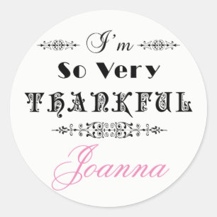 Zwart tekst ontwerp- dank u ronde sticker