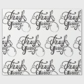 Zwart tekstontwerp - Thanksgiving Cadeaupapier (Vlak)