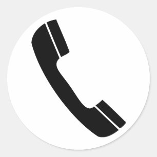 zwart telefoonnummer ronde sticker