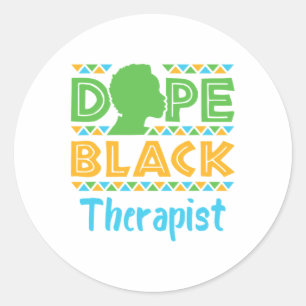 Zwart Therapeut Mental Health Counseling Psycholog Ronde Sticker