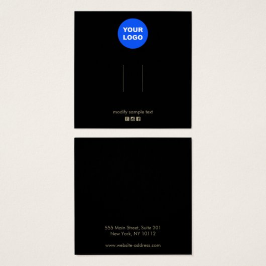 Zwart Toevoegen Logo Haar Accessoire Display Vierkante Visitekaartjes (Voorkant /achterkant)