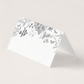 Zwart Toile De Jouy Floral Place Card Tafeldecor Kaart (Achterkant)