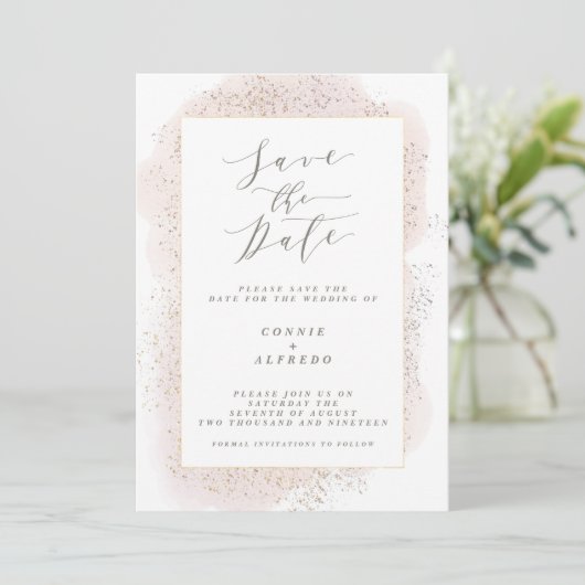 ZWART TOUCCES BEWAREN DE DATUM SAVE THE DATE (Staand voorkant)
