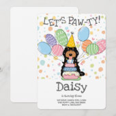 Zwart Tri Cockapoo Cavapoo Hond Verjaardagsfeest Kaart (Voorkant / Achterkant)