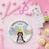 Zwart Tri gekleurde Cockapoo Cavapoo hond Verjaard Papieren Bordje (Feest)