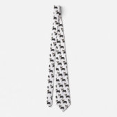 Zwart Tri Pembroke Welsh Corgi Patroon Monogram Stropdas (Achterkant)