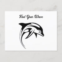 Zwart Tribal Dolfijn Cartoon Cool Ocean Tattoo