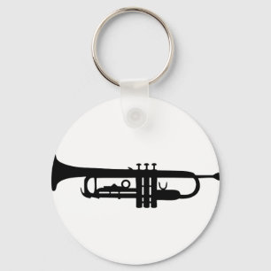 zwart trompetpictogram sleutelhanger