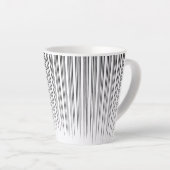 Zwart/Turquoise Stijlvolle Streep Patroon Latte Mok (Rechterhoek)