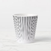 Zwart/Turquoise Stijlvolle Streep Patroon Latte Mok (Voorkant)