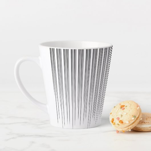Zwart/Turquoise Stijlvolle Streep Patroon Latte Mok (In situ)