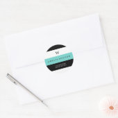 Zwart & Turquoise strepen | Label retouradres (Envelop)