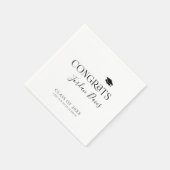 Zwart Typografie Congrats Modern Afstuderen Servet (Hoek)