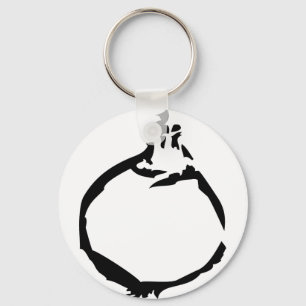 zwart uiepictogram sleutelhanger