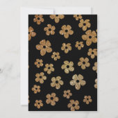 Zwart uitnodigingskaart voor na de bruiloft met go kaart (Achterkant)