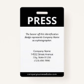 Zwart Uw Logo streepjescode Druk op ID Badge (Achterkant)