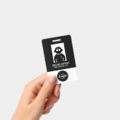 Zwart V1-dienstpas Badge (Handheld)