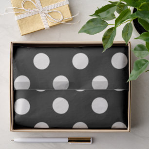 Zwart & Vanilla Grote Polka Stippen Trendy Chic Pa Tissuepapier