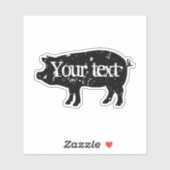 Zwart varkenssilhouet logo custom vinyl sticker (Vel)