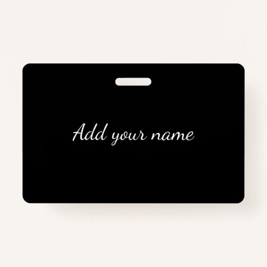 Zwart vast add naam tekstbericht hier werpen pijpl badge (Voorkant)